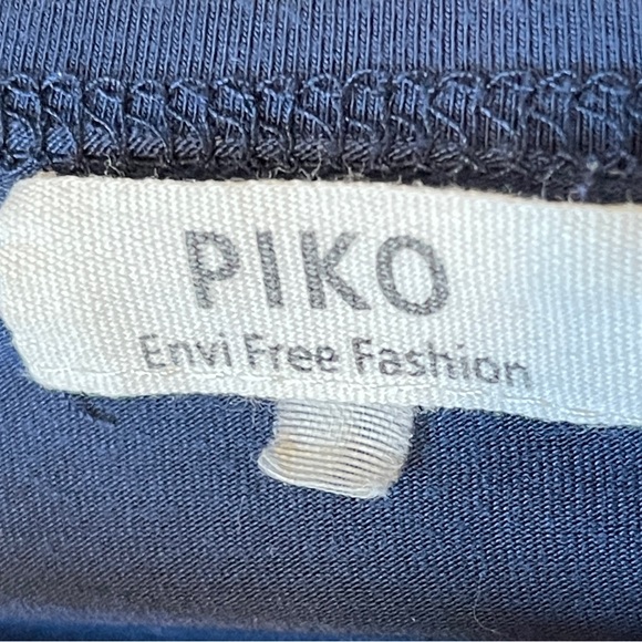 PIKO Oversized Tunic Top Navy Long Sleeve Bamboo Eco Sustainable Lagenlook Large - Picture 4 of 6